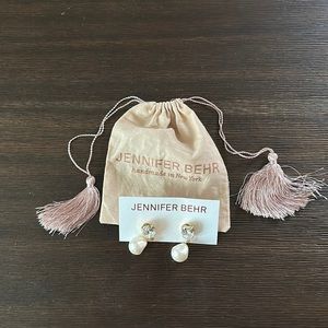 Jennifer Behr Pearl/Diamond drop earrings